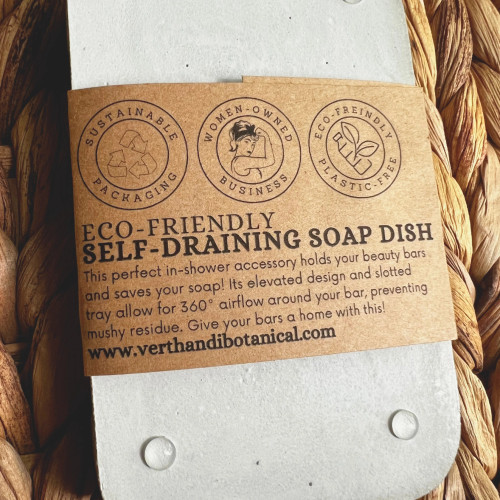 Hygge Concrete Soap Dish Light Gray backside