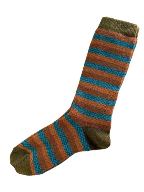 Alpaca Socks Diamond Stripe Sage