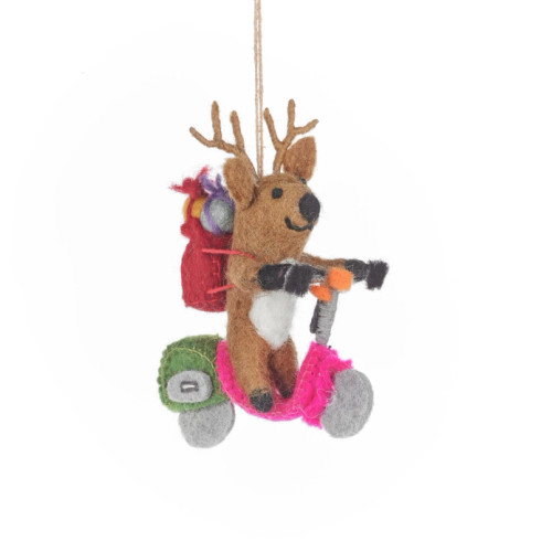 Felted Wool Ornament Comet The Reindeer
