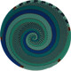 African Zulu Telephone Wire Basket Medium Wide Bowl blue green