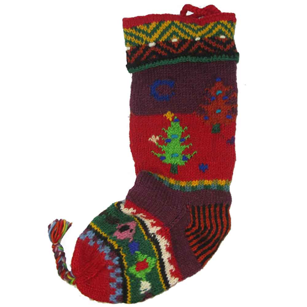 Nepal Knit Christmas Stocking - Snowflake, Nepal