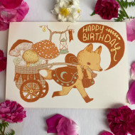 Greeting Card Happy Birthday Fox