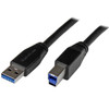 USB3SAB5M , StarTech.com USB3SAB5M USB cable USB 3.2 Gen 1 (3.1 Gen 1) 196.9" (5 m) USB A USB B 5 Gbit/s Black