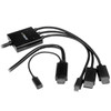 DPMDPHD2HD , StarTech.com DPMDPHD2HD video cable adapter 78.7" (2 m) DisplayPort + Mini DisplayPort + HDMI HDMI + USB Black