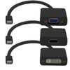 MDP2VGA-HDMI-DVI-B , AddOn Networks MDP2VGA-HDMI-DVI-B video cable adapter 7.87" (0.2 m) Mini DisplayPort VGA + HDMI + DVI Black