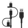 CAC001BT1MBK , Belkin BOOST CHARGE USB cable 39.4" (1 m) USB A USB C/Micro-USB B/Lightning Black