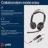 HP Poly Blackwire 5220 Stereo USB-C Headset +3.5mm Plug +USB-C/A Adapter - 8X231AA