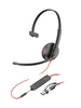 HP Poly Blackwire 3215 Monaural USB-C Headset +3.5mm Plug +USB-C/A Adapter (Bulk) - 8X227A6