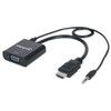 Manhattan 151559 video cable adapter 11.8" (0.3 m) HDMI + 3.5mm VGA (D-Sub) Black
