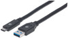 Manhattan 354981 USB cable USB 3.2 Gen 1 (3.1 Gen 1) 118.1" (3 m) USB C USB A Black