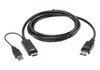 ATEN 2L-7D02HDP video cable adapter 70.9" (1.8 m) HDMI + USB DisplayPort Black - 2L7D02HDP , 2L7D02HDP