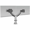 E2-2-124 |HAT DESIGN WORKS , DUAL ENVOY MONITOR ARM WITH TOP DOWN CLAMP/GROMMET MOUNT, SILVER - E2-2-124
