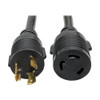 P041-014 |Eaton Power Extension Cord, NEMA L6-30P to NEMA L6-30R - Heavy-Duty, 30A, 250V, 10 AWG, 14 ft. (4.27 m), Black - P041-014