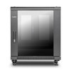 Y10E065-B3 |Rocstor SolidRack R3003G 12U Rack Enclosure Glass Door - 600mm x 1000mm x 12U - Include Doors & Side - 1760 lb Capacity - Adjustable Depth - Assembled - Black - Y10E065-B3
