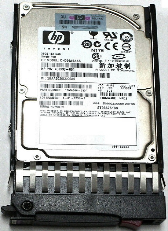 HPE 430169-001 36gb 15000rpm 2.5inch Single Port Serial Attached Scsi (sas) Hot Swap Hard Disk Drive With Tray