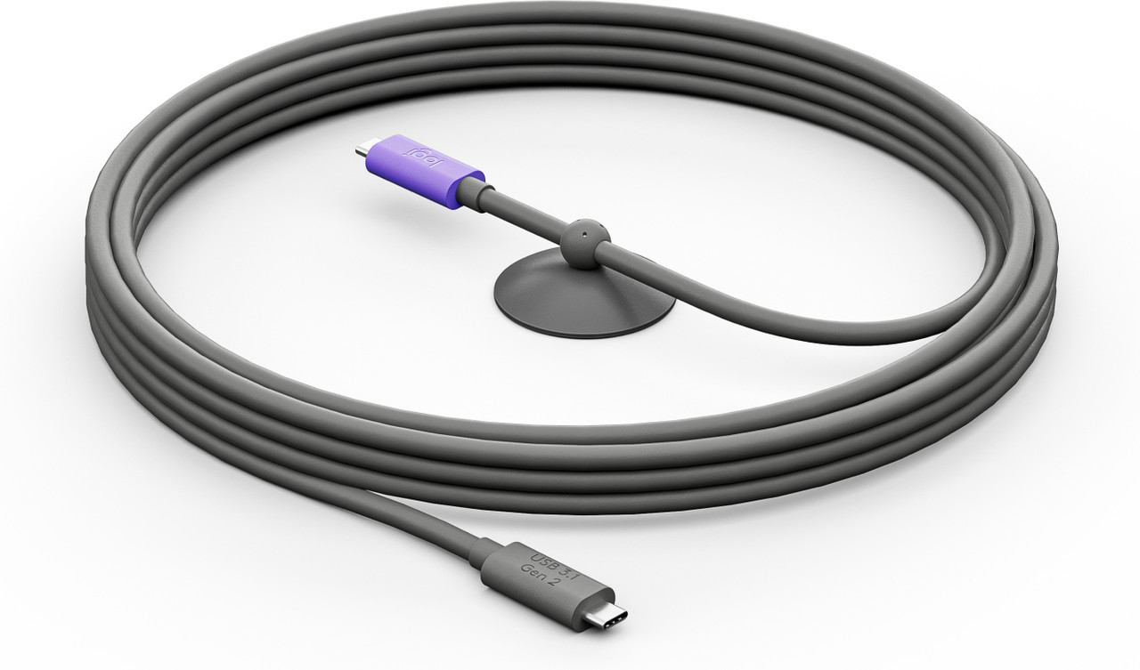 952-000195 | Logitech 952-000195 USB cable 196.9" (5 m) USB 3.2 Gen 2 (3.1 Gen 2) USB C Graphite, Violet