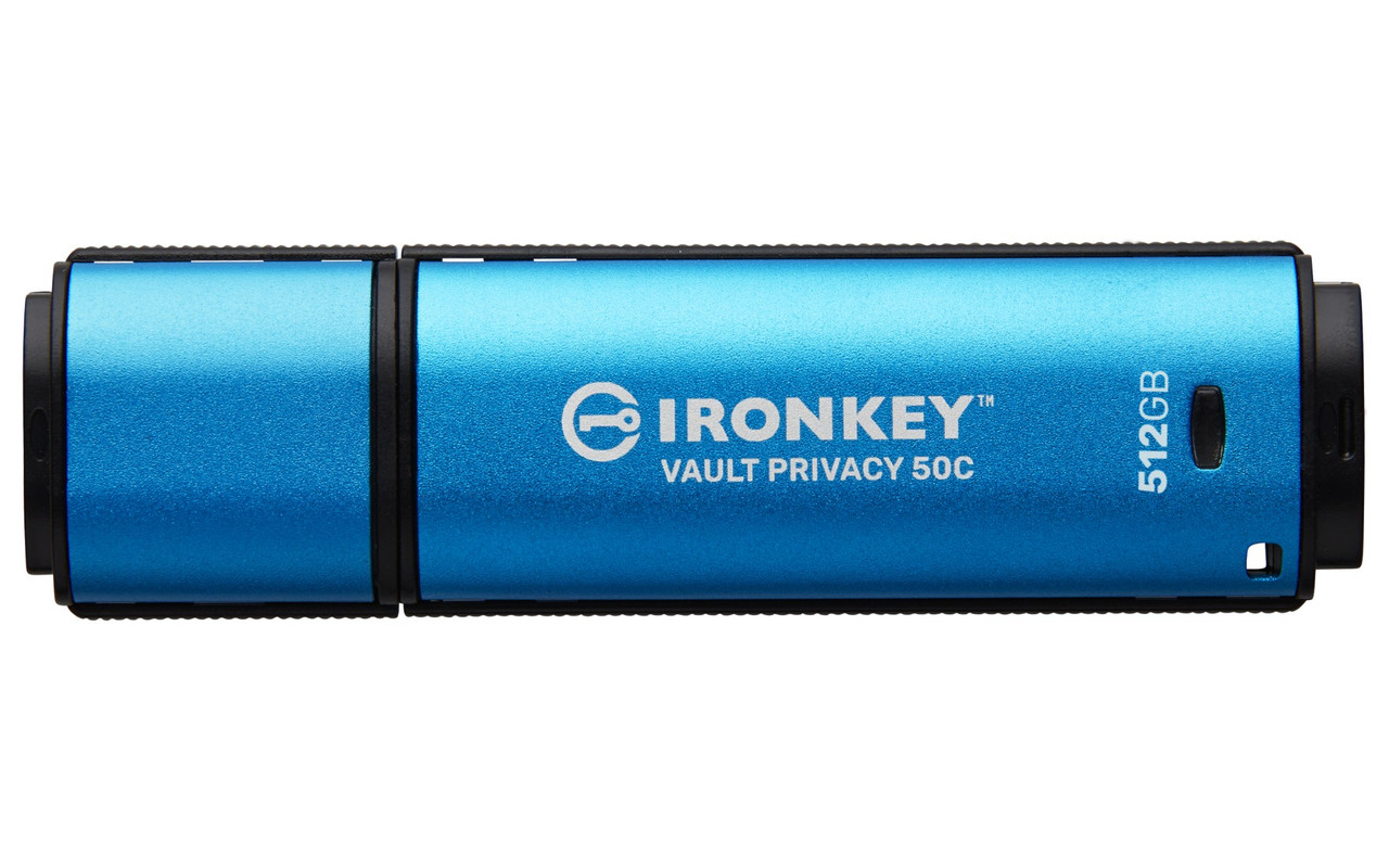 IKVP50C/512GB | Kingston Technology IronKey Vault Privacy 50 USB flash drive 512 GB USB Type-C 3.2 Gen 1 (3.1 Gen 1) Black, Blue