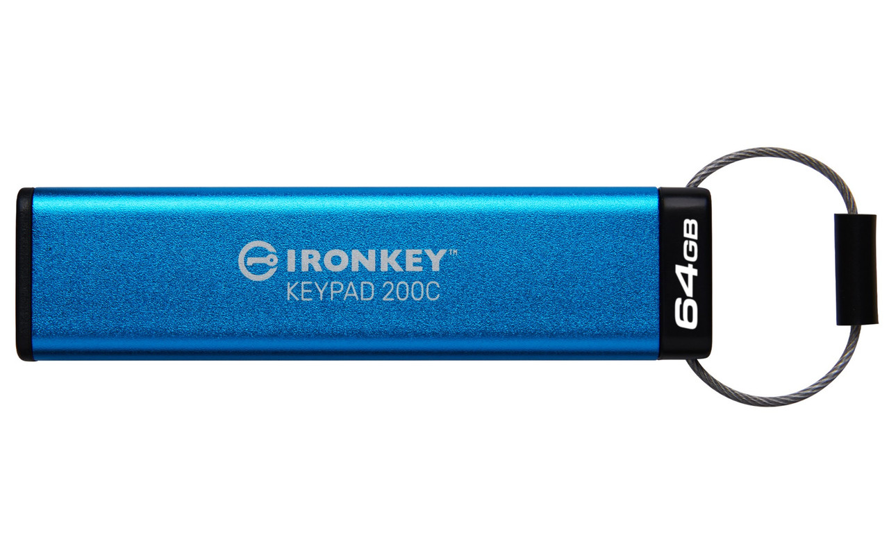 IKKP200C/64GB | Kingston Technology IronKey Keypad 200 USB flash drive 64 GB USB Type-C 3.2 Gen 1 (3.1 Gen 1) Blue