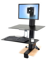 33-350-200 , Ergotron WorkFit-S, Single LD with Worksurface+ Black Flat panel Multimedia stand - 33-350-200