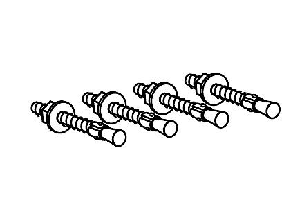 90-018 , Ergotron Attachment Options Hardware Kit for Base (4) concrete stud anchors - 90-018