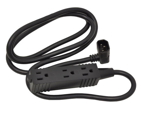 97-703 , Ergotron SV 3-Outlet Power Strip outlet box Black - 97-703