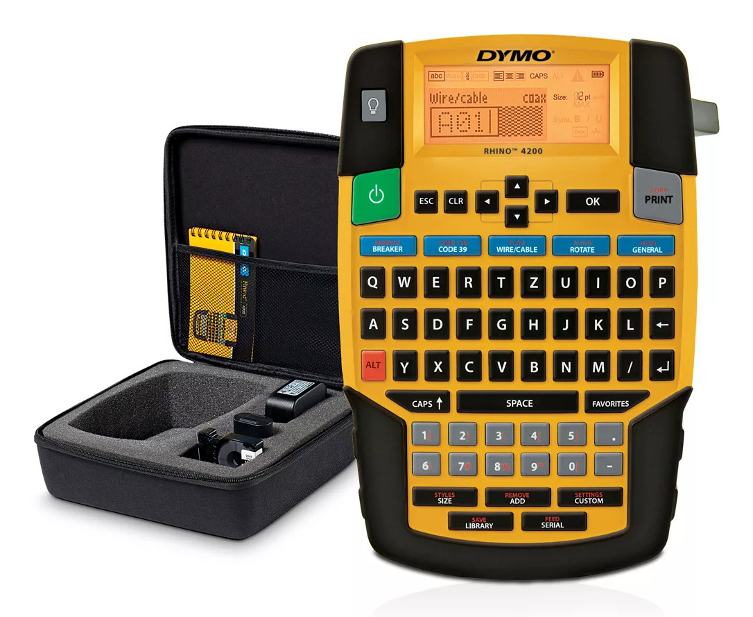 1835374 , DYMO RHINO 4200 label printer Thermal transfer 180 x 180 DPI 15 mm/sec Indonesian QWERTY - 1835374