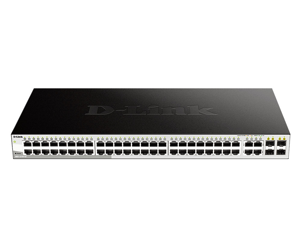 DGS-1210-52 , D-Link DGS-1210-52 network switch Managed L2 Gigabit Ethernet (10/100/1000) 1U Black