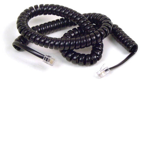 F8V101-25-BK , Belkin Coiled Telephone Handset Cord, 25 feet (7.6m), Black 299.2" (7.6 m) - F8V101-25-BK