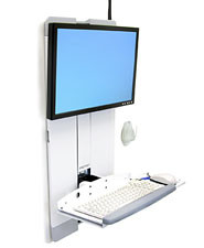 60-593-216 , Ergotron Styleview  Vertical Lift, High Traffic Areas Wall White - 60-593-216