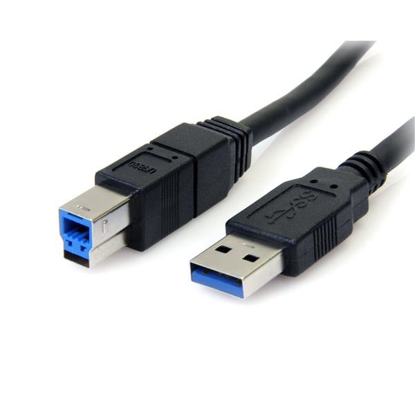 USB3SAB10BK , StarTech.com USB3SAB10BK USB cable 120.1" (3.05 m) USB A USB B 5 Gbit/s Black