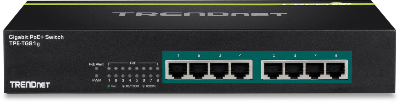 TPE-TG81G , Trendnet TPE-TG81g Unmanaged Gigabit Ethernet (10/100/1000) Power over Ethernet (PoE) Black