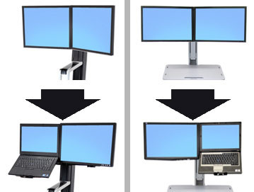 97-617 , Ergotron WorkFit Convert-to-LCD & Laptop Kit from Dual Displays 20" Desk - 97-617