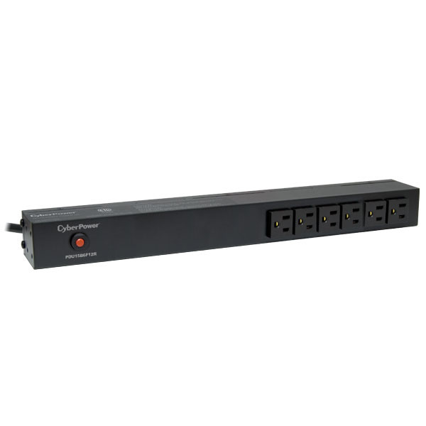 PDU15B6F12R , CyberPower PDU15B6F12R power distribution unit (PDU) 18 AC outlet(s) 1U Black