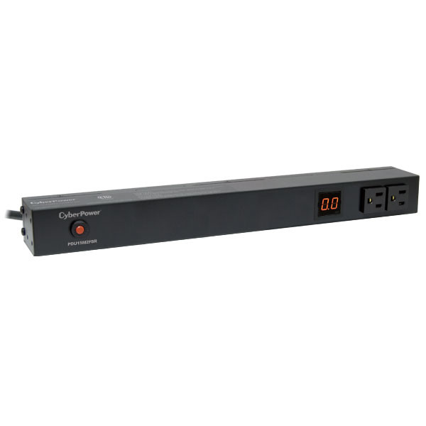 PDU15M2F10R , CyberPower PDU15M2F10R power distribution unit (PDU) 12 AC outlet(s) 1U Black