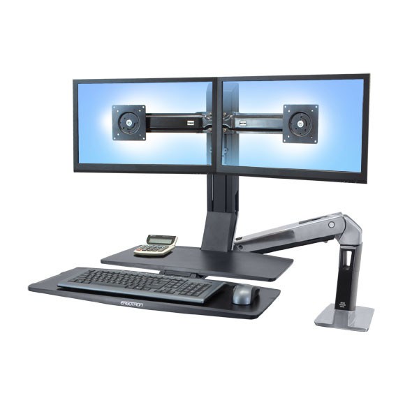24-316-026 , Ergotron WorkFit -A, Dual 22" Desk Black - 24-316-026