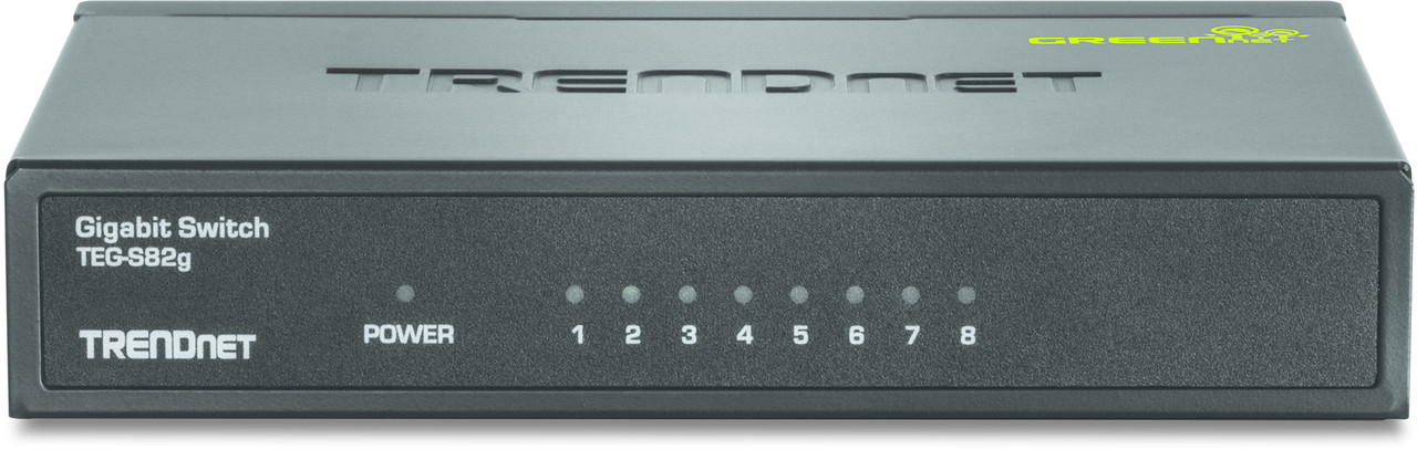 TEG-S82G , Trendnet GREENnet Unmanaged Gigabit Ethernet (10/100/1000) Black - TEG-S82G