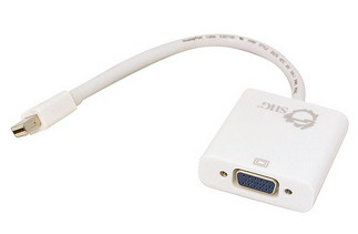 CB-DP0R11-S1 , Siig Mini DisplayPort - VGA m/f 8.86" (0.225 m) VGA (D-Sub) White - CB-DP0R11-S1