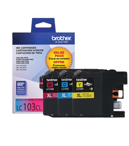 LC1033PKS , Brother LC103 C/M/Y ink cartridge 3 pc(s) Original High (XL) Yield Cyan, Magenta, Yellow - LC1033PKS