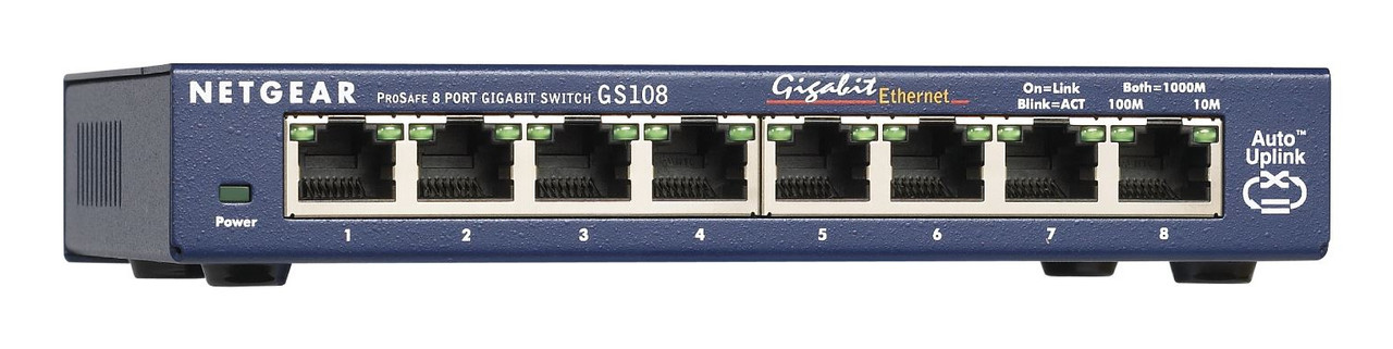 GS108-400NAS , NETGEAR GS108 Unmanaged Gigabit Ethernet (10/100/1000) Desktop Blue - GS108-400NAS