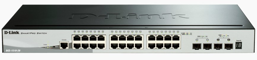 DGS-1510-28X , D-Link DGS-1510 Managed L3 Gigabit Ethernet (10/100/1000) Black - DGS-1510-28X