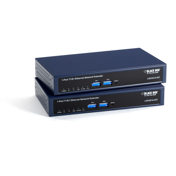 LR0301A-KIT , Black Box LR0301A-KIT network extender Network transmitter & receiver Blue