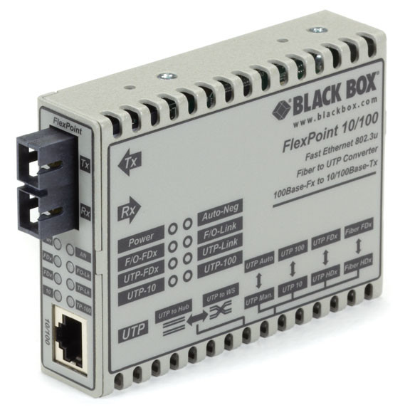 LMC100A-SC-R3 , Black Box FLEXPOINT 10/100 BASETX network media converter Internal 100 Mbit/s Multi-mode Gray - LMC100A-SC-R3