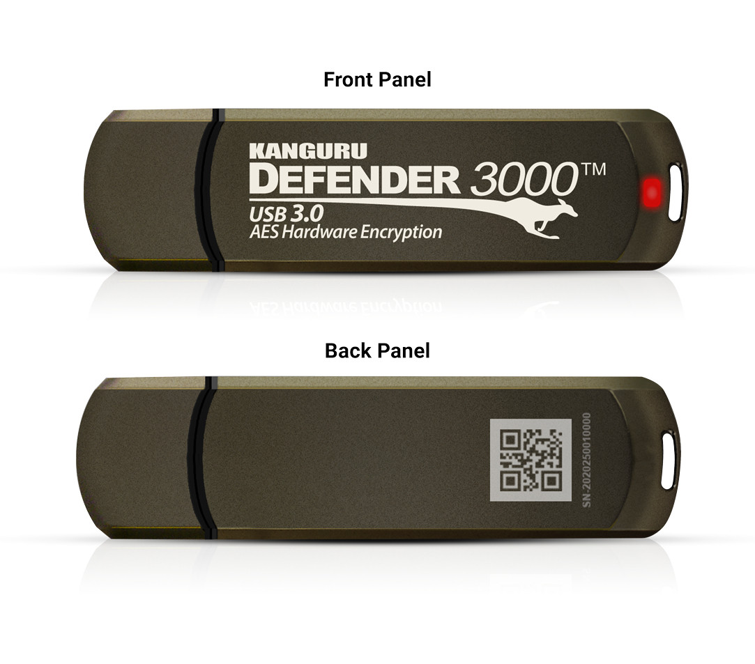 KDF3000-32G , iStorage Kanguru Defender 3000 USB flash drive 32 GB USB Type-A 3.2 Gen 1 (3.1 Gen 1) Brown - KDF3000-32G