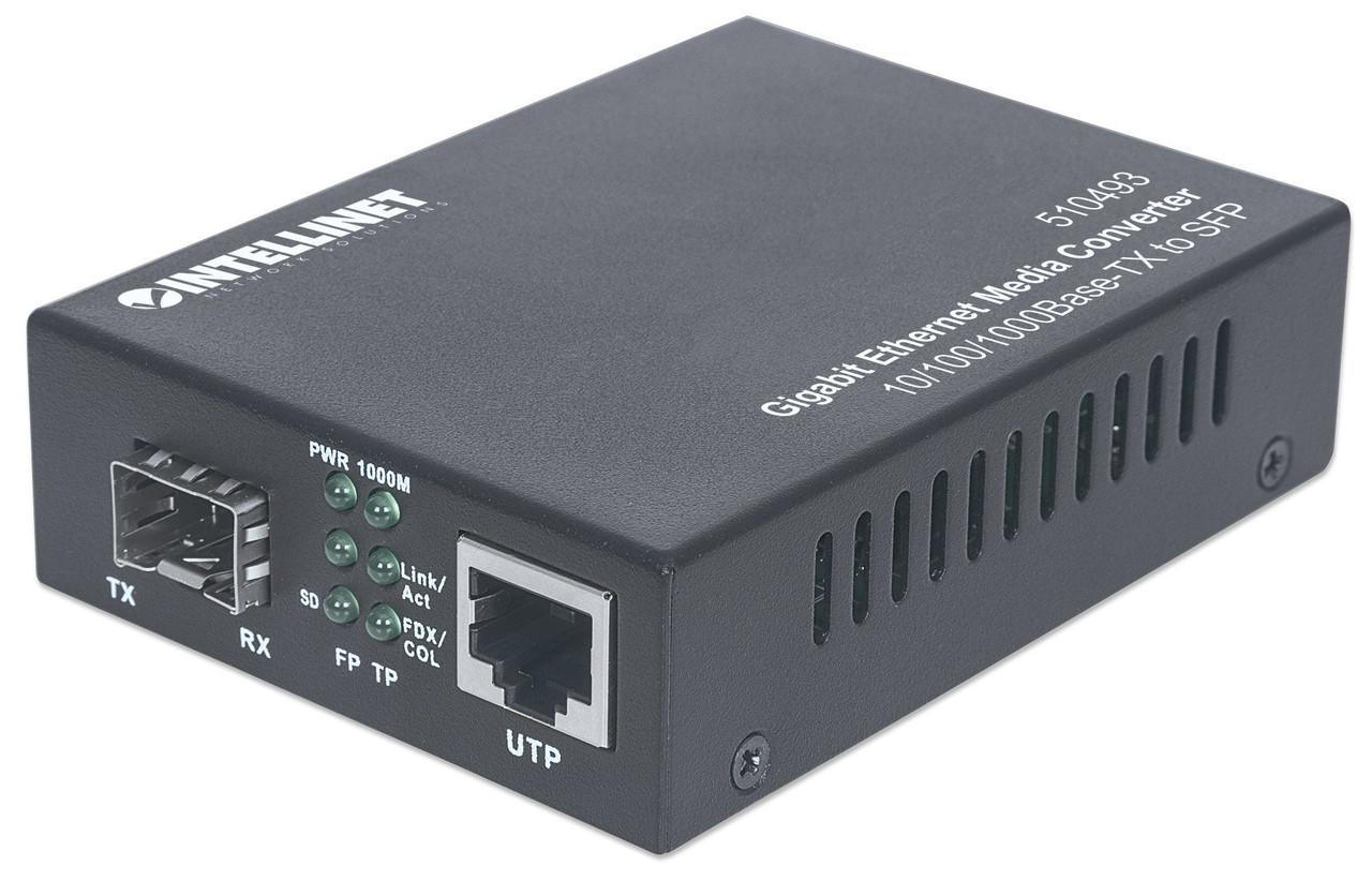 510493 , Intellinet 510493 network media converter 1000 Mbit/s Black
