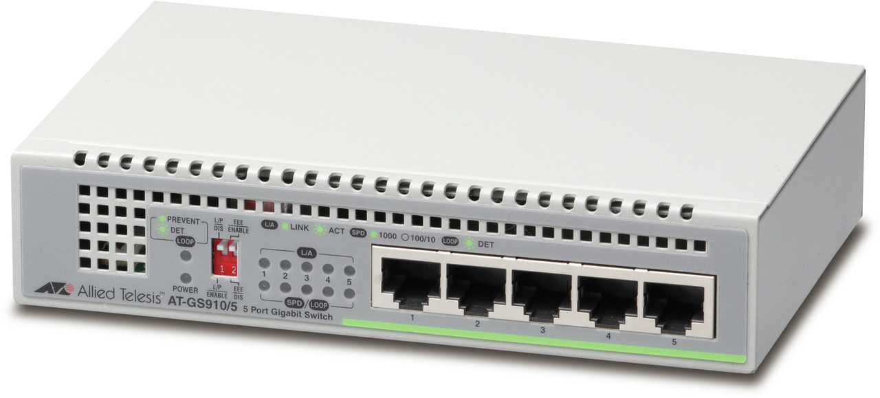 AT-GS910/5-10 , Allied Telesis GS910/5 Unmanaged 10G Ethernet (100/1000/10000) Gray - AT-GS910/5-10