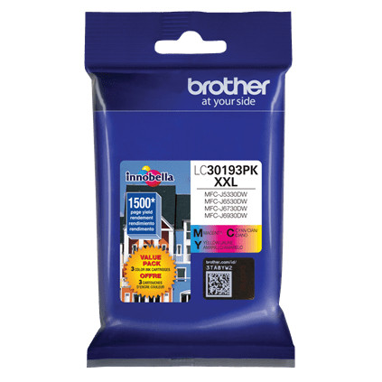 LC30193PK , Brother LC30193PK ink cartridge 1 pc(s) Original Extra (Super) High Yield Cyan, Magenta, Yellow