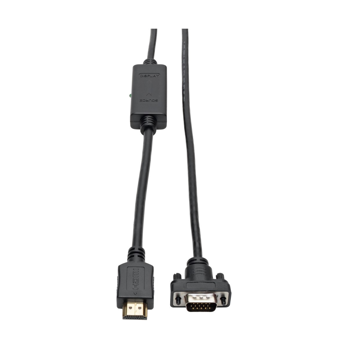 P566-015-VGA , Tripp Lite P566-015-VGA video cable adapter 181.1" (4.6 m) HDMI HD15 Black