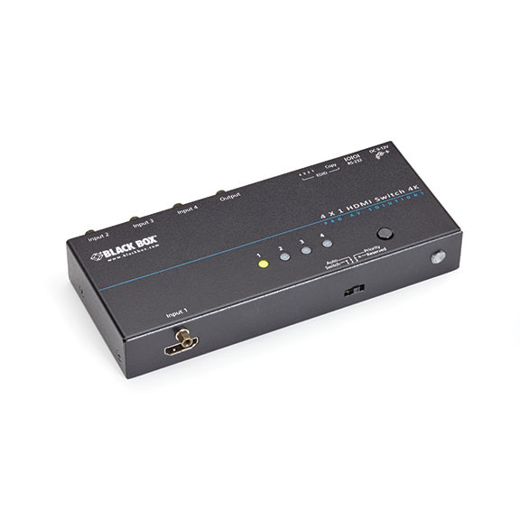 VSW-HDMI4X1-4K , Black Box 4K HDMI Switch - 4 x 1 - VSW-HDMI4X1-4K