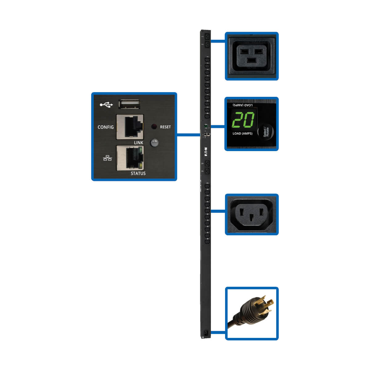 PDUMV20HVNETLX , Tripp Lite PDUMV20HVNETLX power distribution unit (PDU) 24 AC outlet(s) 0U Black