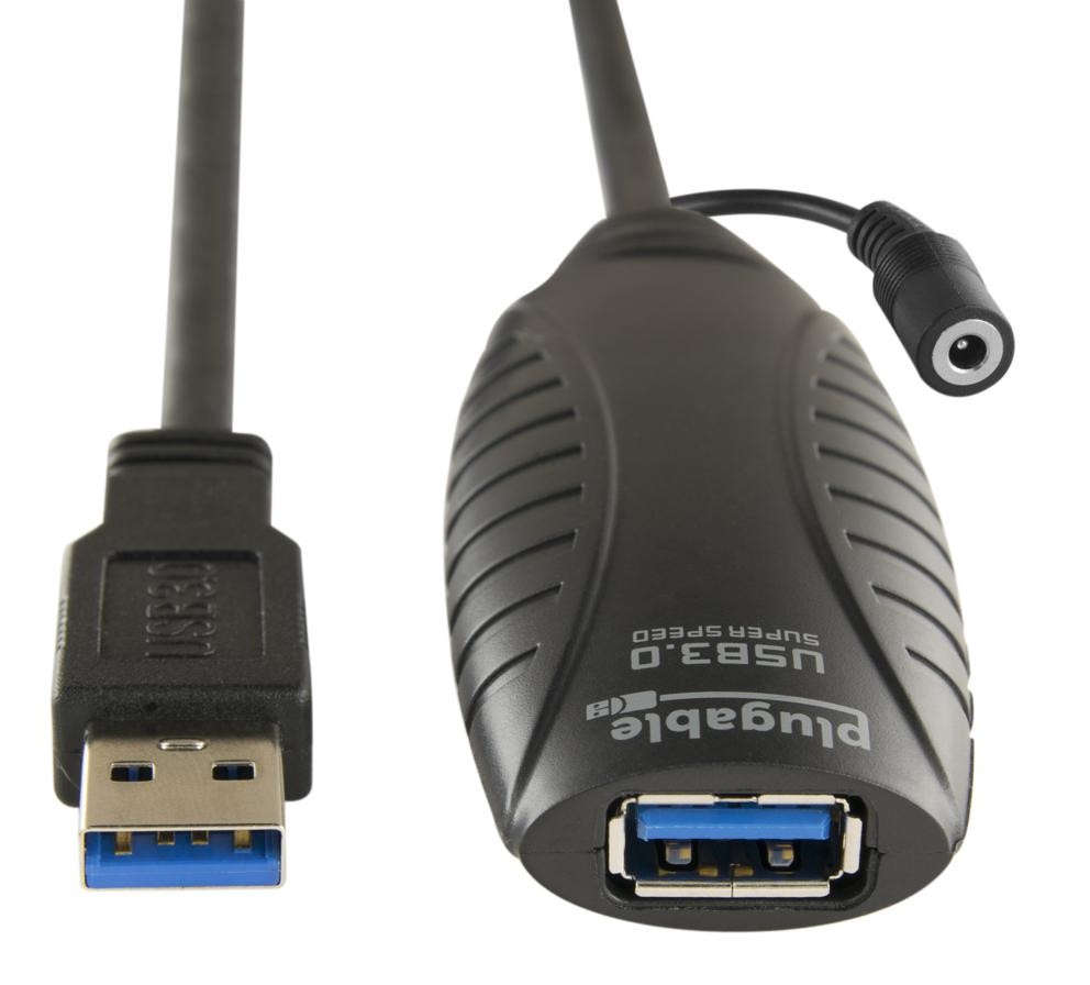 USB3-10M-D , Plugable Technologies USB3-10M-D USB cable 393.7" (10 m) USB 3.2 Gen 1 (3.1 Gen 1) USB A Black